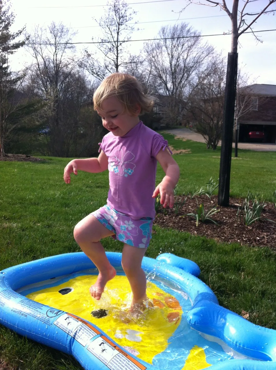 Warmer weather is finally here! In fact, it was so nice today (81!) that Abby suggested we get out her pool. She had the best time. Me too. I love being home to enjoy beautiful days like this with our girls!