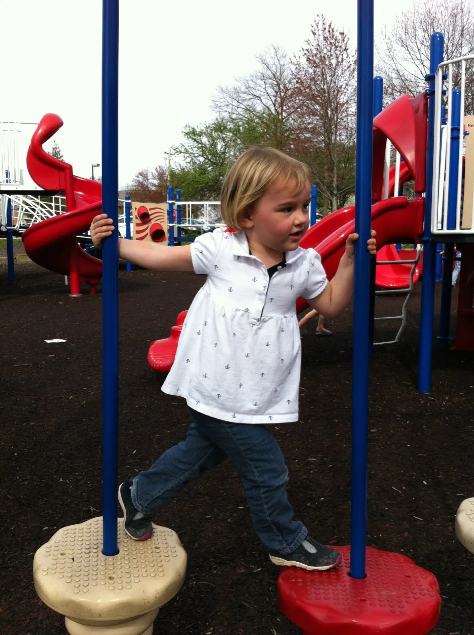 Our fearless daughter ran her little legs off and tried to make many friends at the park today.