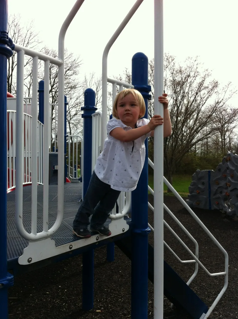 Our fearless daughter ran her little legs off and tried to make many friends at the park today.