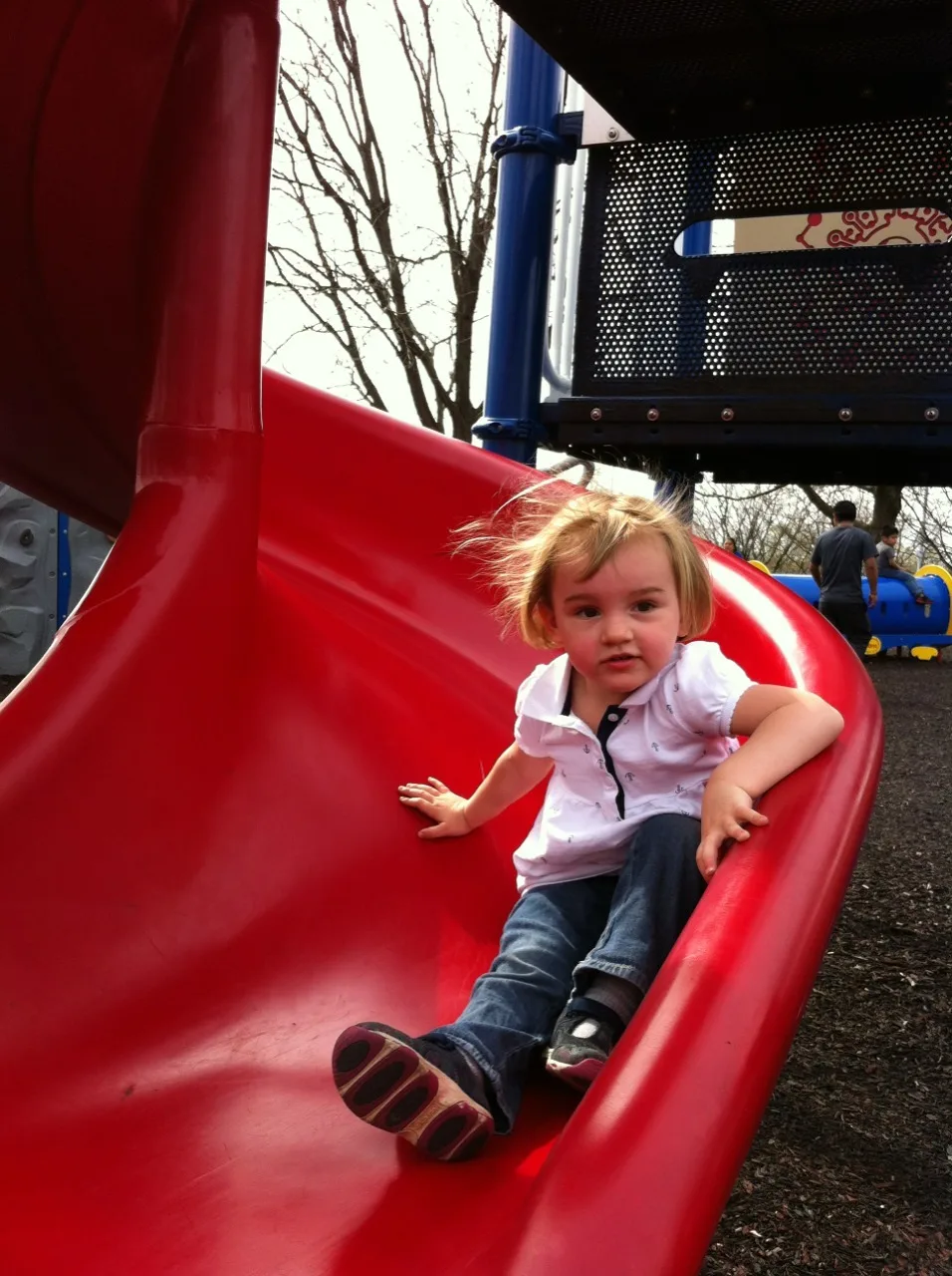 Our fearless daughter ran her little legs off and tried to make many friends at the park today.