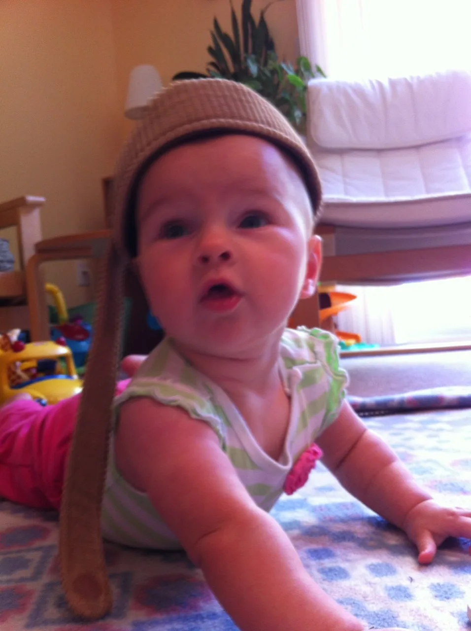 Abby still likes this hat and thinks her sisters should too. Are they too young to play dress up?