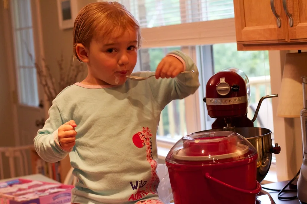 After three years hiding in the back of a cabinet, our ice cream maker has emerged! Homemade vanilla ice cream was the highlight of our day.