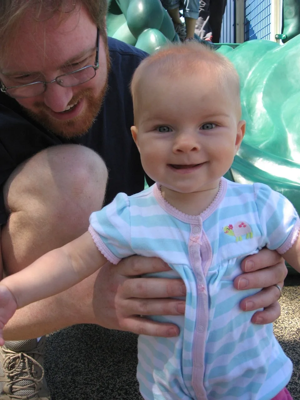 We had a wonderful time today at Miami Whitewater Park with Auntie Mel and Uncle Ron. Abby rode a boat for the first time, and got to be captain. We fed the ducks. We even enjoyed ice cream after playing at the playground.