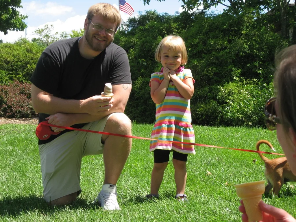 We had a wonderful time today at Miami Whitewater Park with Auntie Mel and Uncle Ron. Abby rode a boat for the first time, and got to be captain. We fed the ducks. We even enjoyed ice cream after playing at the playground.