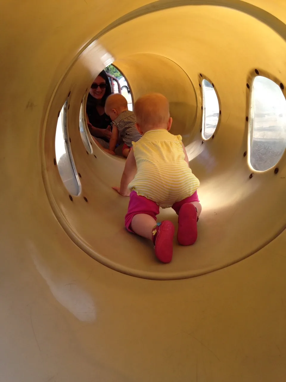 We all had a lot of fun this afternoon at Woodland Mound Park with our good friends, the Dinsmores. It was so cool to watch Abby master the playground, and to see Gwen and Josie partake in the fun too.