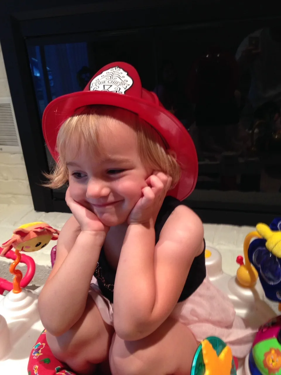 We had a really good weekend! John took the day off work on Friday and we all went to Totter Otterville with our neighbor and her grandson. The play area was a bit dated, but it was clean and the kids had a blast. Abby especially liked fishing and playing in the ball pit. Josie liked the dance studio. (Gwen did too, but we weren’t very good at taking pictures.) And, speaking of dance, on Saturday, Abby got her first pairs of tap and ballet shoes. Our house is noisier and even happier as a result. These pictures capture or weekend. Be especially sure to notice the happy babies eating steak!