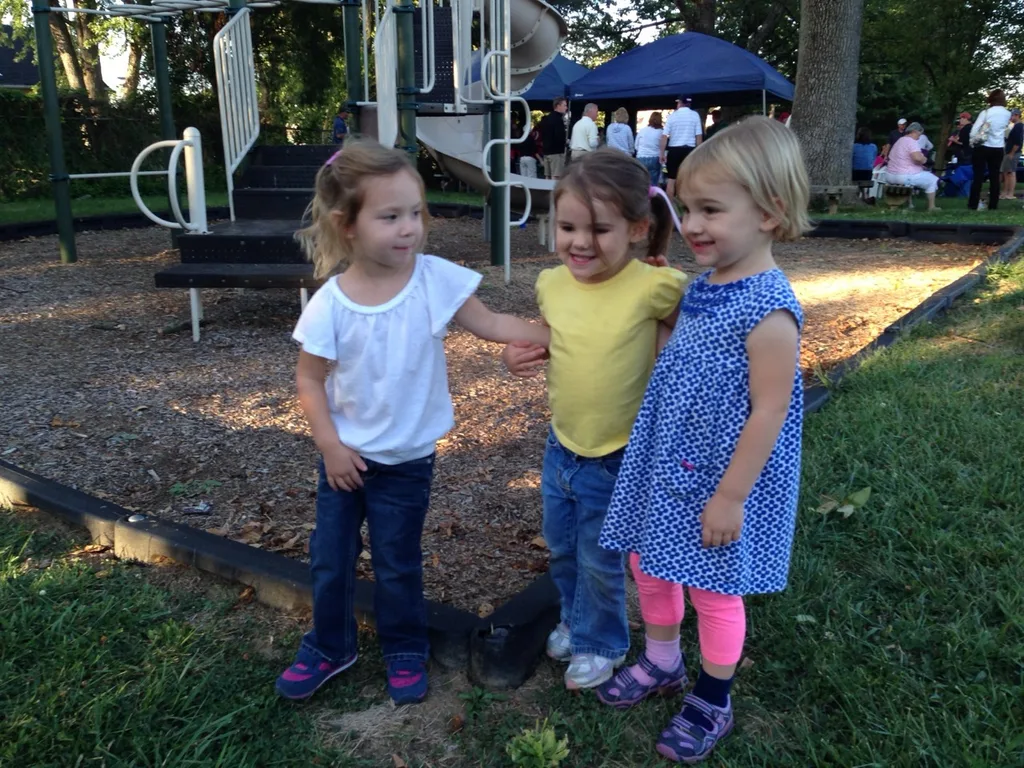 We all had a great time at a big family picnic that Venus’s family throws annually. The babies had fun and smiled at everyone.

Our favorite part was watching Abby play with her friends Stella and Maddie. There was a lot of running, swinging, and sliding.