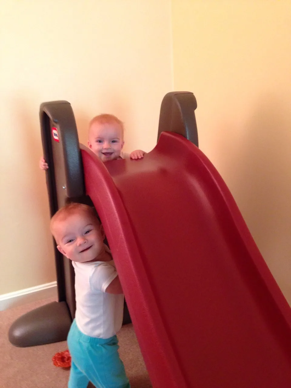 They can’t say it yet, but I think the babes are certainly thinking Abby’s often repeated question. – “Mom, does this look safe?”