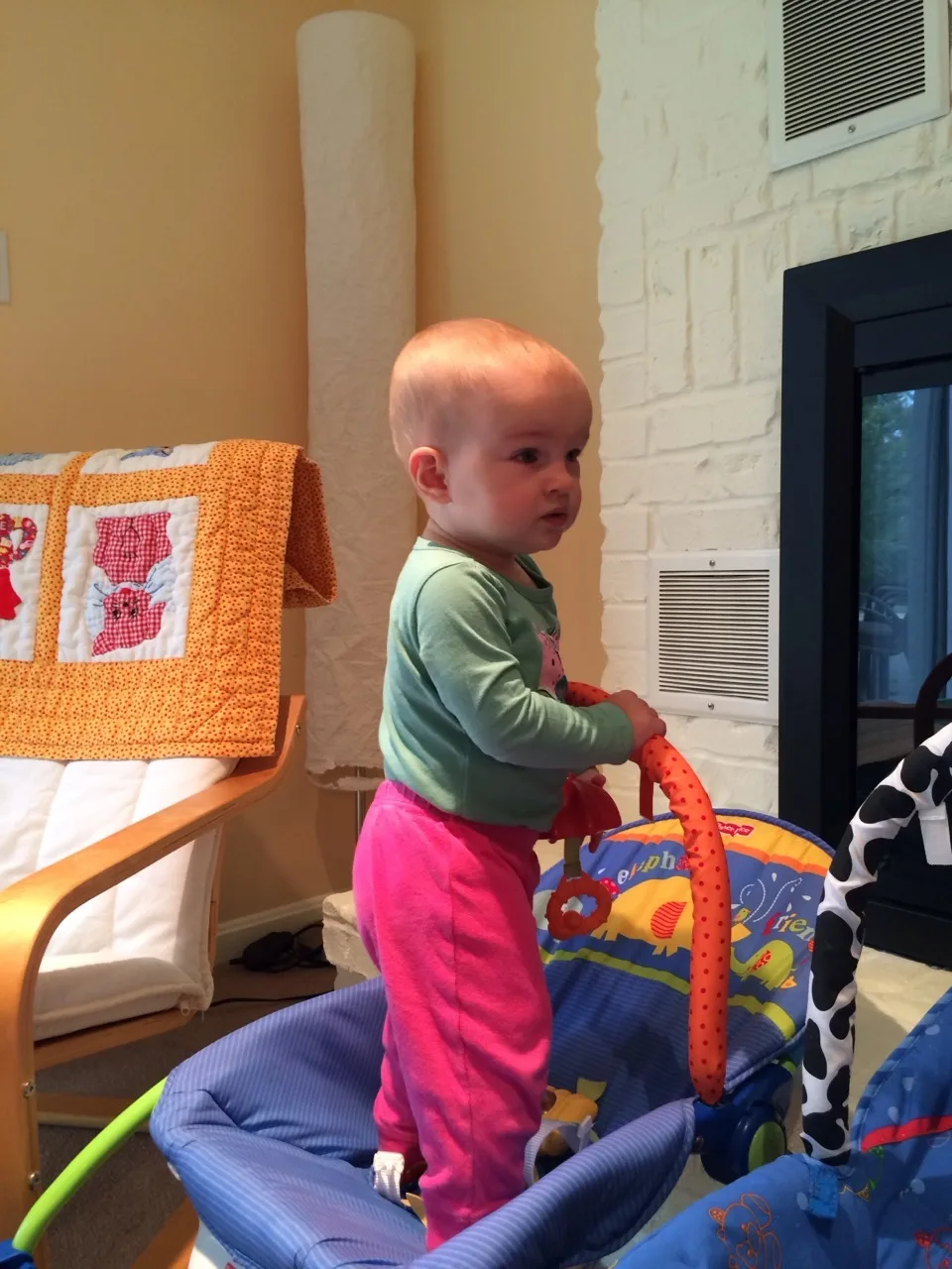 They can’t say it yet, but I think the babes are certainly thinking Abby’s often repeated question. – “Mom, does this look safe?”