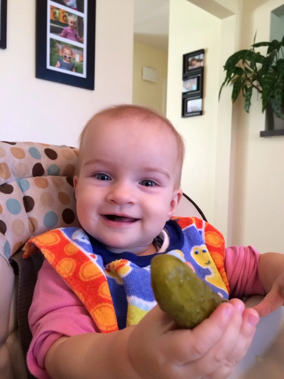 Just like her big sister, our picky eater likes pickles!