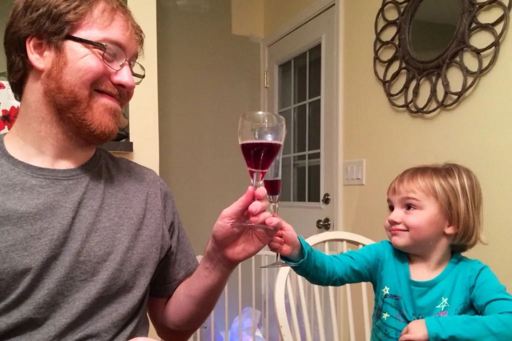 Happy New Year! We toasted a bit early, and just had sparkling grape juice, but it was still fun to celebrate.