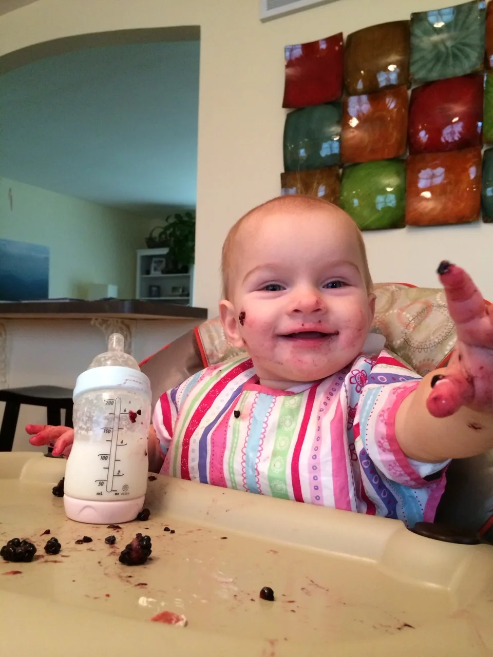 Some more highlights from our day: much-loved blackberries with lunch, mayhem while I washed dishes, and bonding over princesses after naptime.