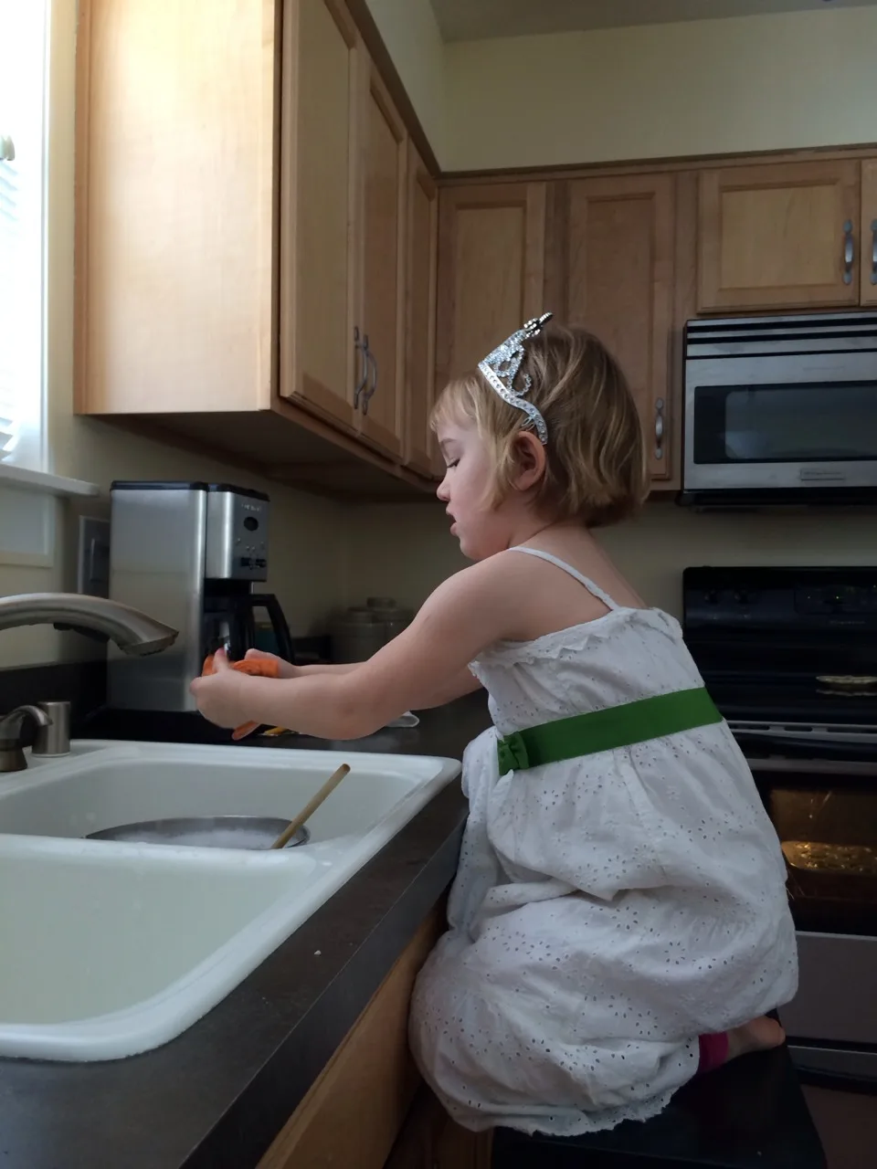 “Can I have some money?”  
You didn’t do anything to earn money.  
“What if I wash the dishes?”