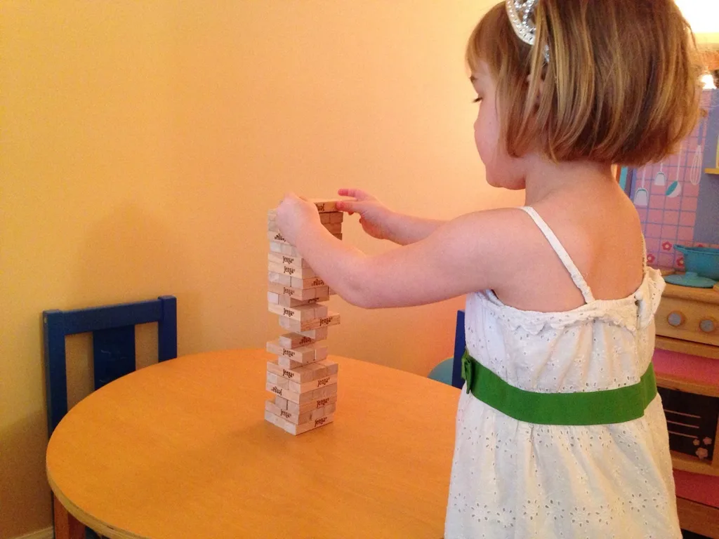 Did you know that princesses love Jenga? She did really well!