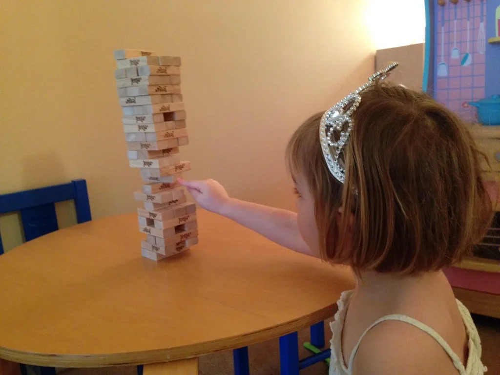 Did you know that princesses love Jenga? She did really well!