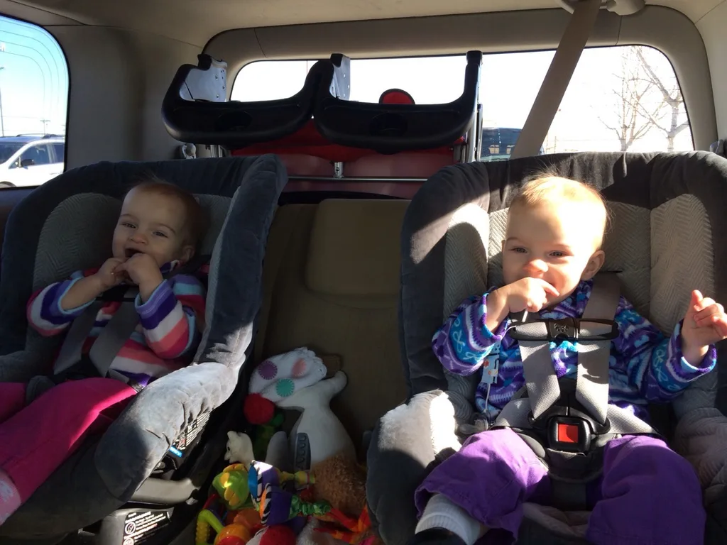 Riding in the van just became more fun. Gwen and Josie get to face forward now! (And eat lollipops so they’re not tempted to snooze on the way home from the store.)