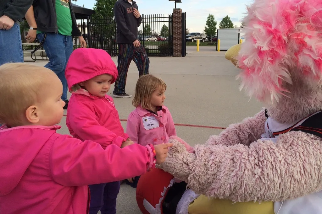 The KCPL held their annual volunteer appreciation event at the Florence Freedom minor league baseball park. We didn’t watch much of the game, but we still had a really good time. The girls especially enjoyed the kids play area, the cupcakes, and Belle, the mascot. It took some patience and encouragement to get them to interact with her, but after awhile they were fans.