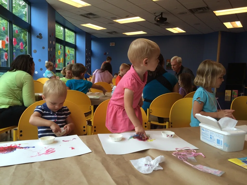The girls enjoyed finger painting at the library after storytime today. We’re happy to be moving back to the Ohio side of the river, but we will greatly miss the playart storytimes.
