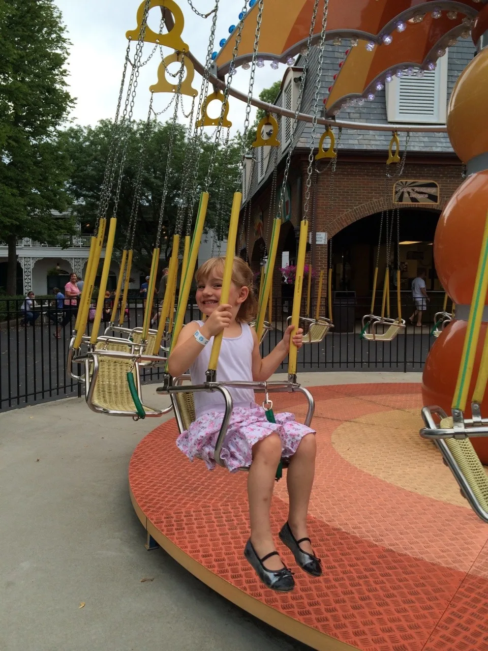 We decided to escape from the stress of packing and house-hunting with a visit to Coney Island this evening. It was just what we needed! The girls had a blast, and enthusiastically rode every ride. (And, kids under two ride free!)