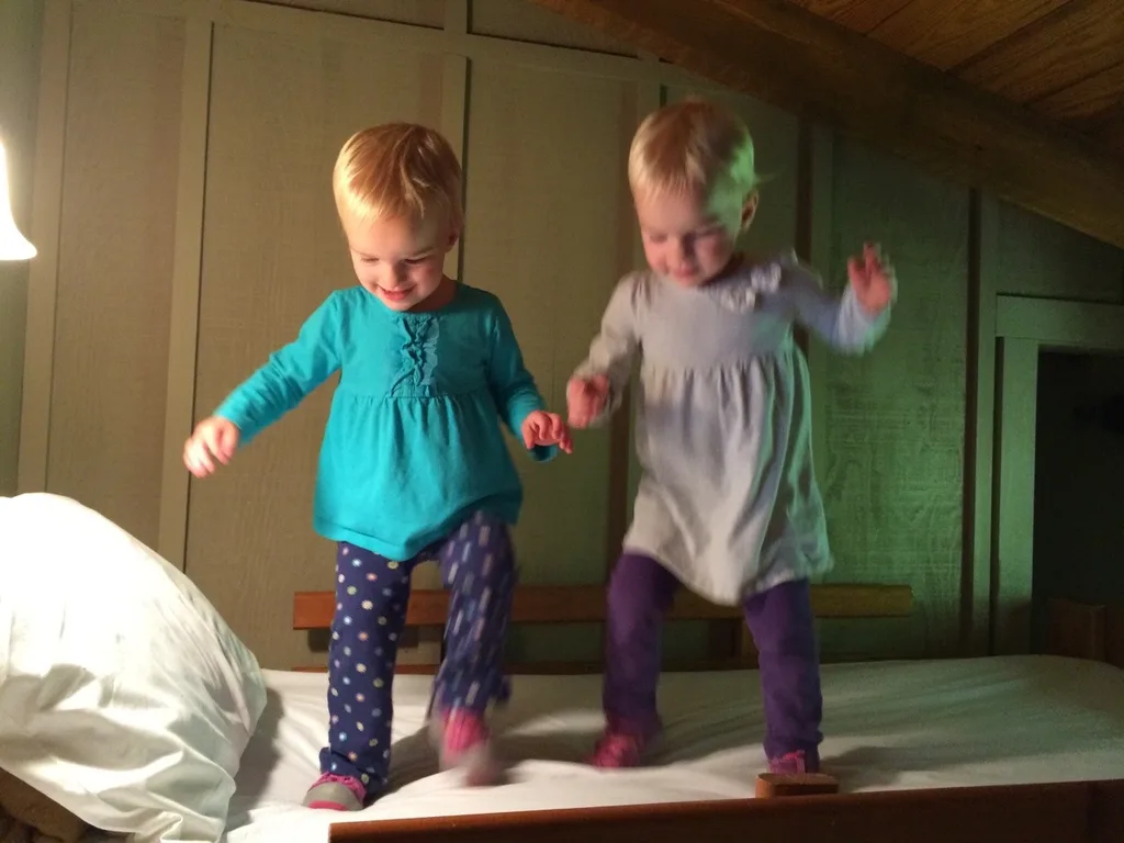 Amelia and Ron are married! They had a wonderful wedding at Lake Hope. We were all too busy having fun to take any really good pictures though. Lucky for us there was a photographer! More and better pictures coming soon. (Pictures: after the ceremony; rehearsal dinner; an enthusiastic rocking Gwen; outside our cabin; top bunk jumpers; silliness after lunch on the road).