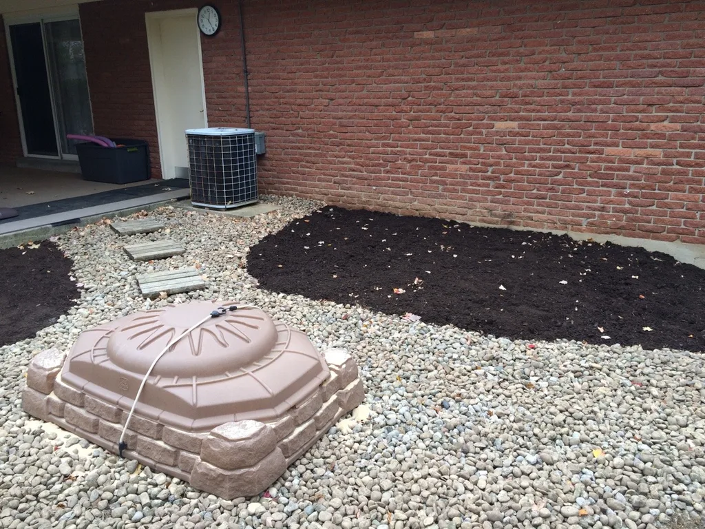 We’re ready for spring gardening and deck work! These are before and after photos of the first few steps (kill and pull tons of weeds, move lots and LOTS of rocks, prep first two garden beds).
