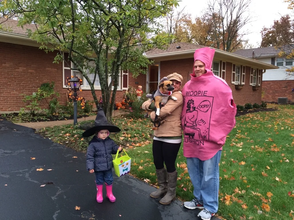 Trick-or-treating in our new neighborhood was awesome! There were tons of kids, lots of folks were outside passing out treats while enjoying a fire, and the fire department even brought a truck (with flashing lights) to pass out full-sized candy bars! The girls had a really good time. Gwen and Josie were too tuckered out after awhile, but they greatly enjoyed eating their goodies while we chased Abby around with their wagon.