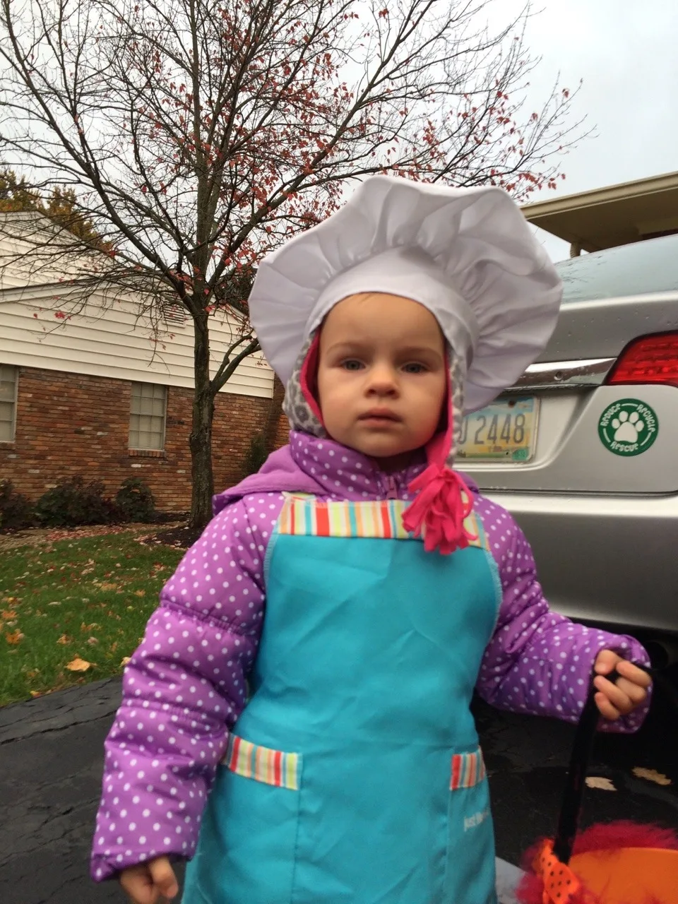 Trick-or-treating in our new neighborhood was awesome! There were tons of kids, lots of folks were outside passing out treats while enjoying a fire, and the fire department even brought a truck (with flashing lights) to pass out full-sized candy bars! The girls had a really good time. Gwen and Josie were too tuckered out after awhile, but they greatly enjoyed eating their goodies while we chased Abby around with their wagon.
