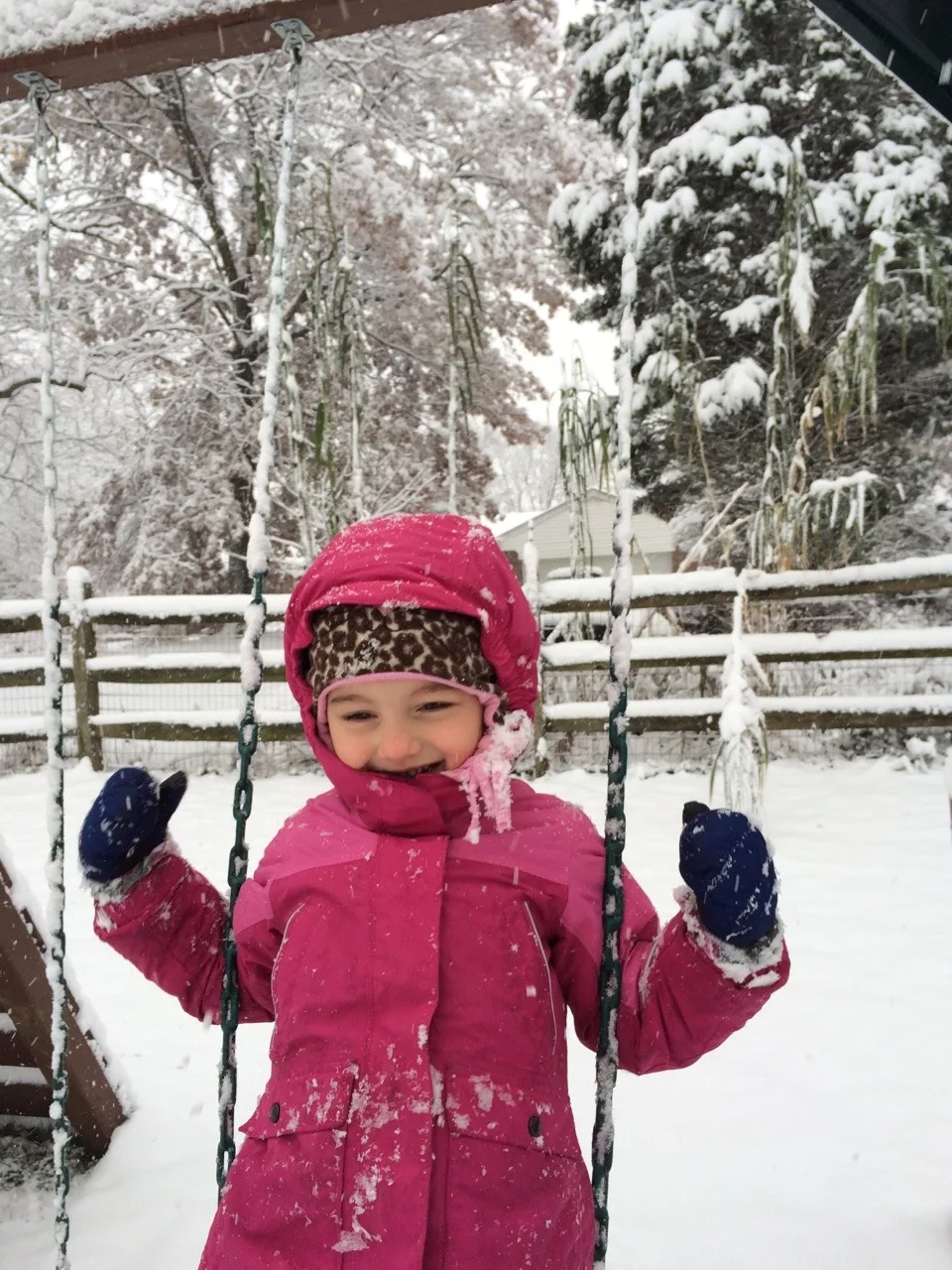 The girls played outside for an hour today. Yay for snowsuits, waterproof gloves, and snow boots. Too bad I don’t have snow boots or a snowsuit. Guess what I’m asking Santa (John) for this year.