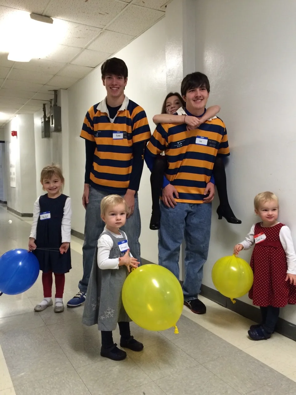 We all had a good time this morning at the Moeller Rugby Breakfast with Santa. Craft time with “Tickle Monster” Joey was especially popular. It took nearly two hours, but the girls eventually warmed up to the idea of visiting with Santa. Abby said she was going to test him to see if he was the real Santa by asking him if he had reindeer. He passed!