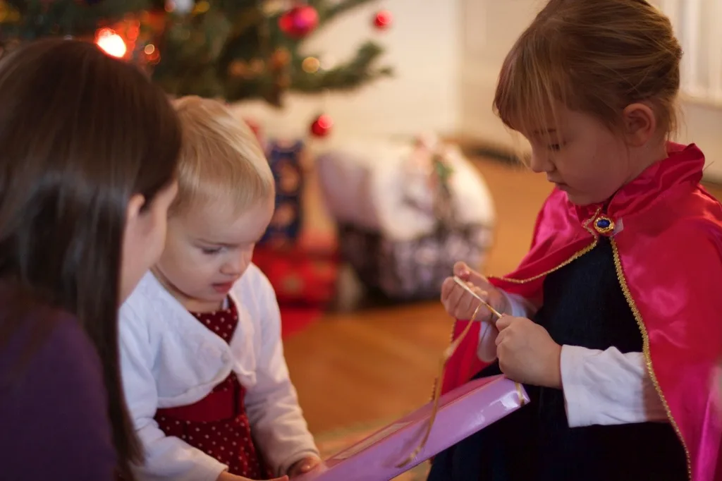 Opening presents at Grandma and Grandpa’s house