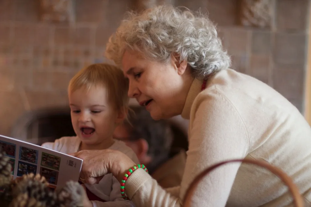 Opening presents at Grandma and Grandpa’s house