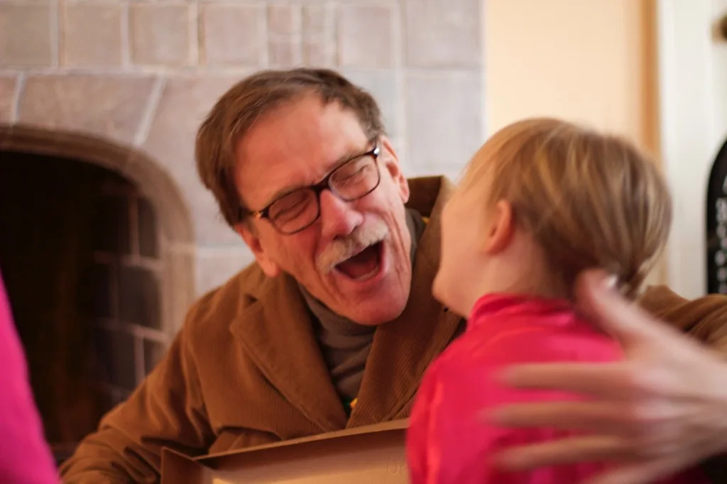 Opening presents at Grandma and Grandpa’s house