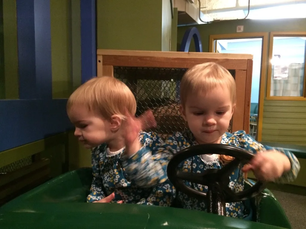 We had a fun Saturday morning excursion to the Museum Center. Gwen and Josie especially liked the chicken truck, and riding the escalators. Abby greatly enjoyed, and was really adept at tangrams.