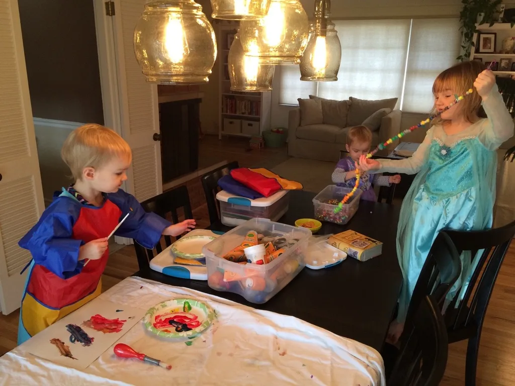 Crafts with the girls on a “lazy” Wednesday morning.