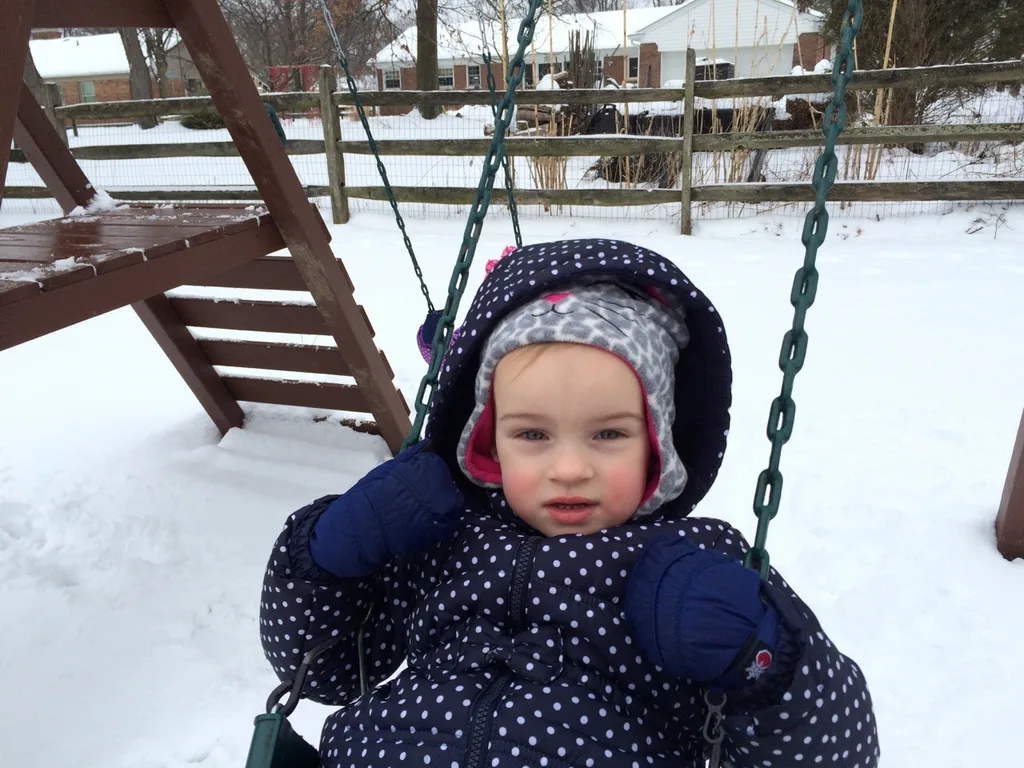 All three girls finally got a chance to play together in the snow.