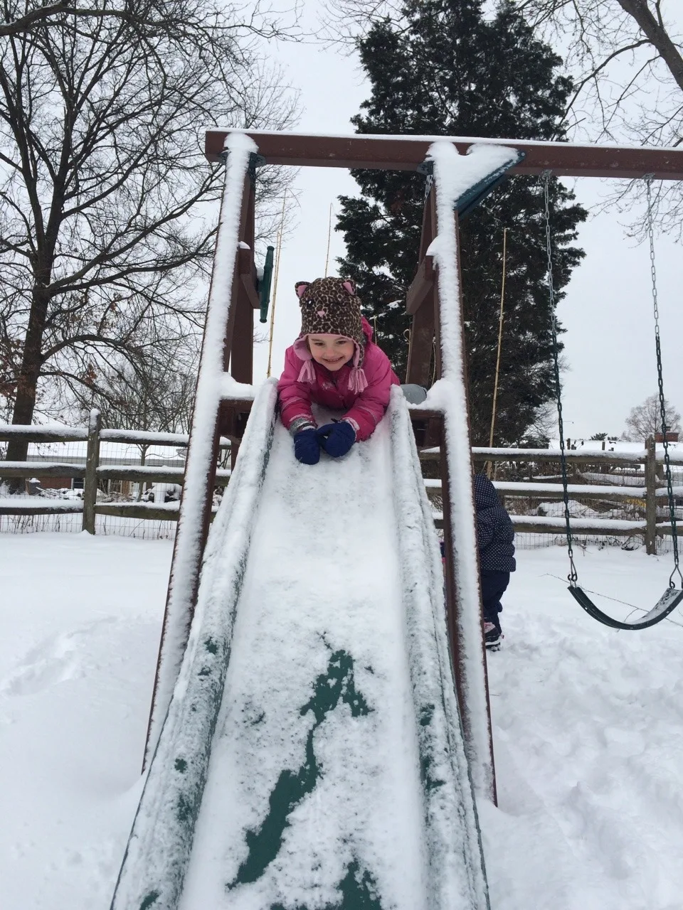 The girls had fun in the snow this morning, but, gosh, do I hope it was the last time this season. Spring!