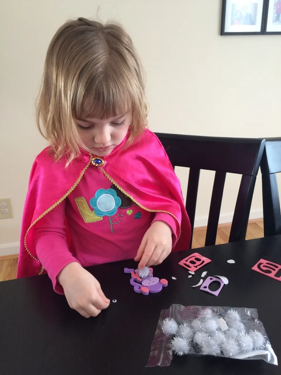 After their fun in the snow, the girls enjoyed making elephants, monkeys, and birds.