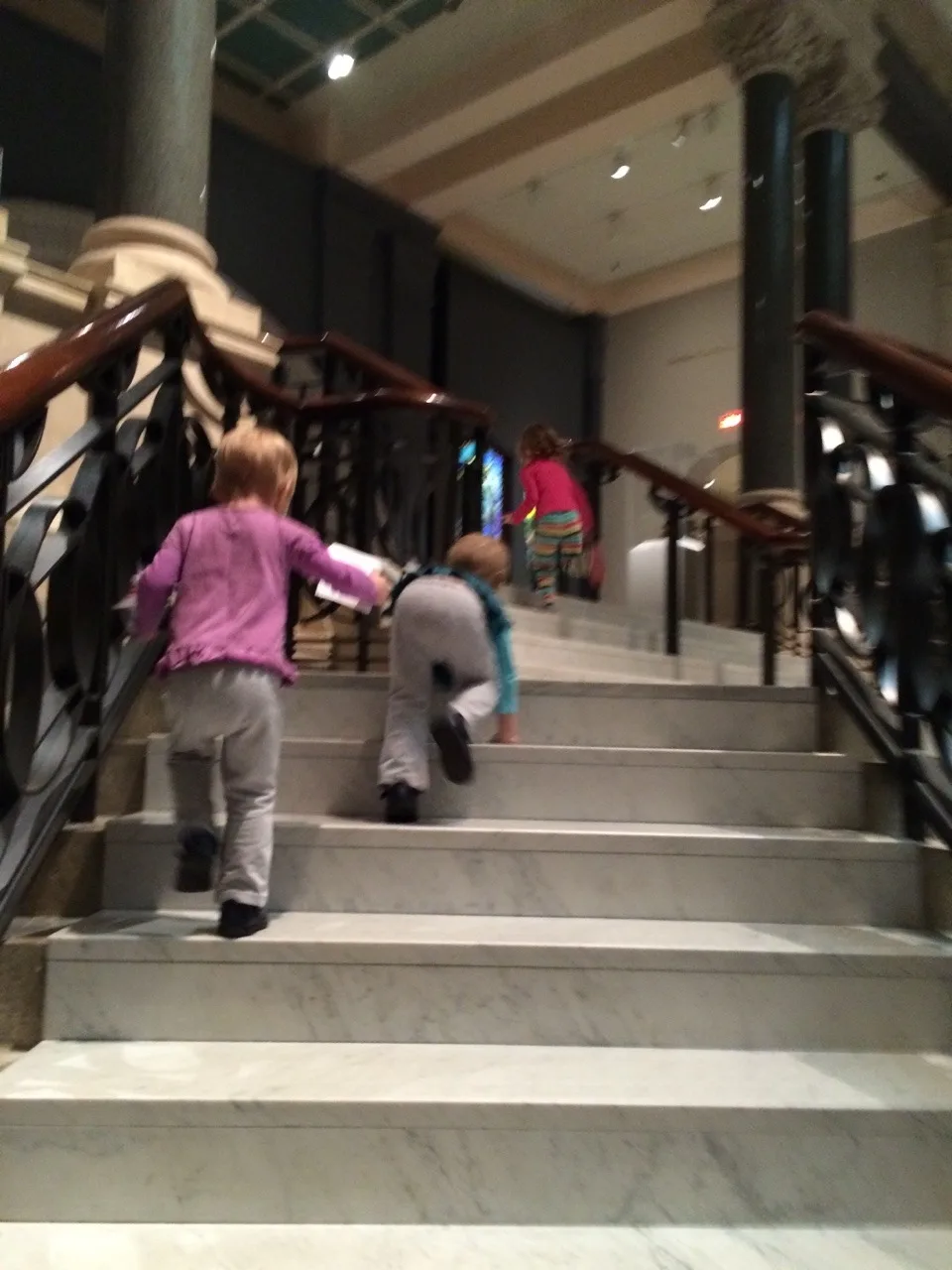 Perhaps as a testament to how much fun they had this morning, the “best” photos I could capture at Wee Wednesday at the Art Museum were of their backs. Busy, busy!