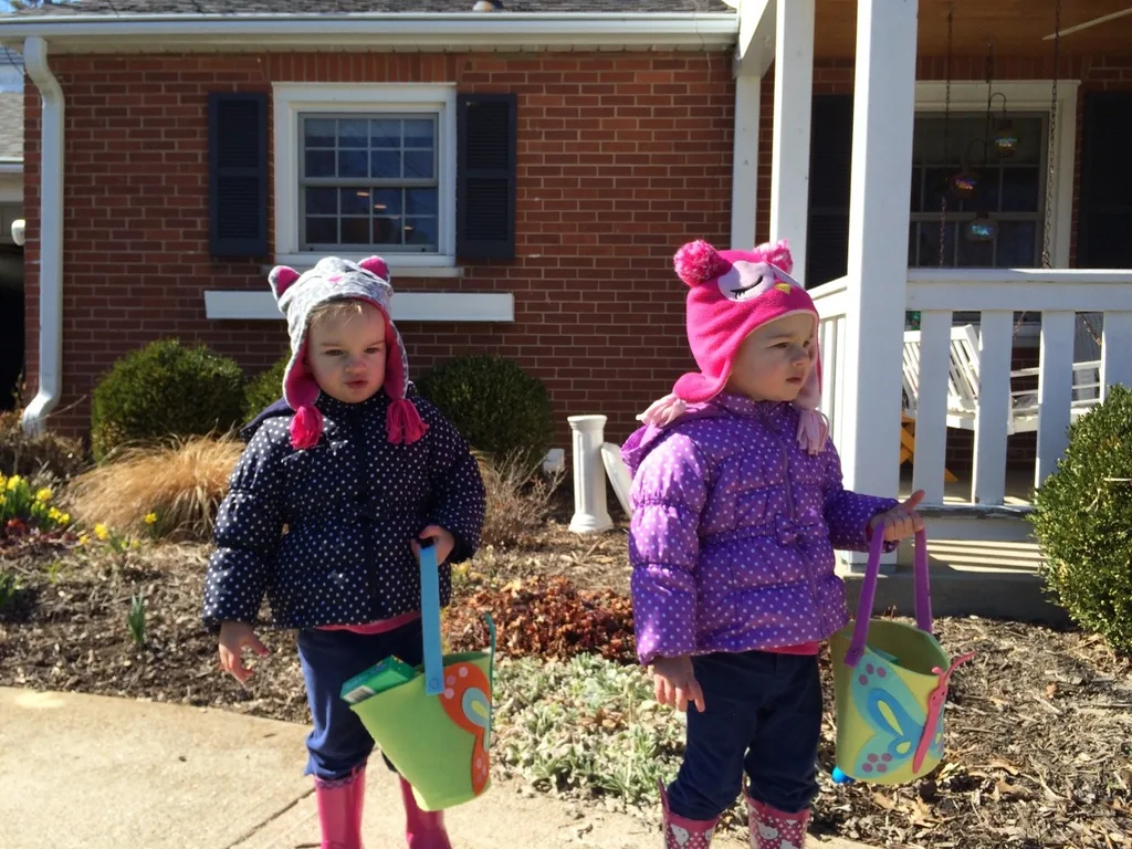 What a fun day! We enjoyed a Madeira Moms Easter Egg hunt at a park this morning, and then a neighborhood hunt at a neighbor’s house this afternoon. It was really cool to see just how many little kids actually live in our neighborhood. Lots! And by far, the funniest story from today was that this morning Josie filled her basket with only white eggs.