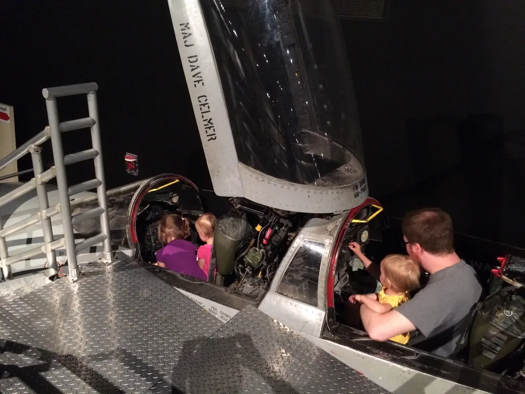 John’s wish finally came true. We made our first trip to the Air Force Museum today. Everyone had a good time, but my favorite part was listening to Gwen as she pushed Josie around in a stroller. “Hey! Look at this Jos. It’s an airplane!”