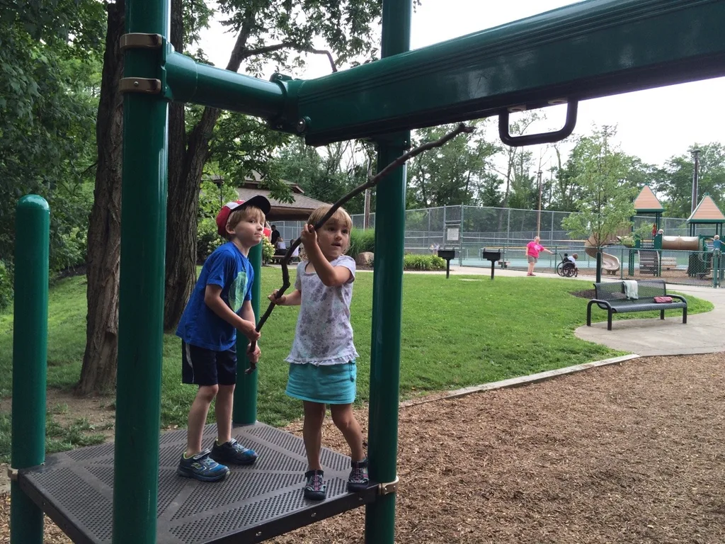 It was cool and breezy, but the girls still had fun at the Madeira Moms park playdate this morning. Abby made a new friend too; one who probably doesn’t even care for princesses.