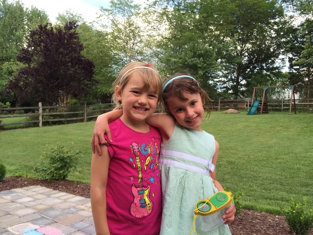 Reunited! Abby was thrilled that Norah returned from vacation today.