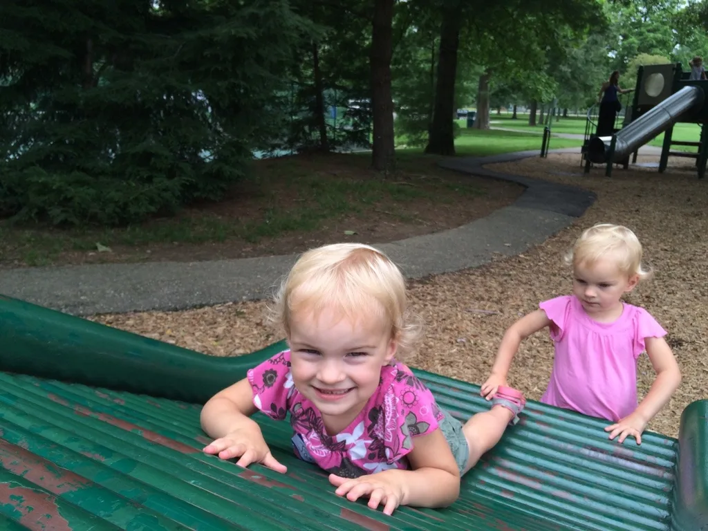 One of my favorite parts of the day is listening to the girls recount their morning adventures to John when he returns home from work. Today, Abby started by telling him about her mastery of the monkey bars. Josie heard this and cam running down the hallway from the bathroom, pants-less, of course, screaming “I rode the bumpy slide!” I rode the bumpy slide.“ I then heard Gwen shouting from the other room, "I did the tunnel slide!” I think they were all proud of their bravery and athleticism at Stephan Field.