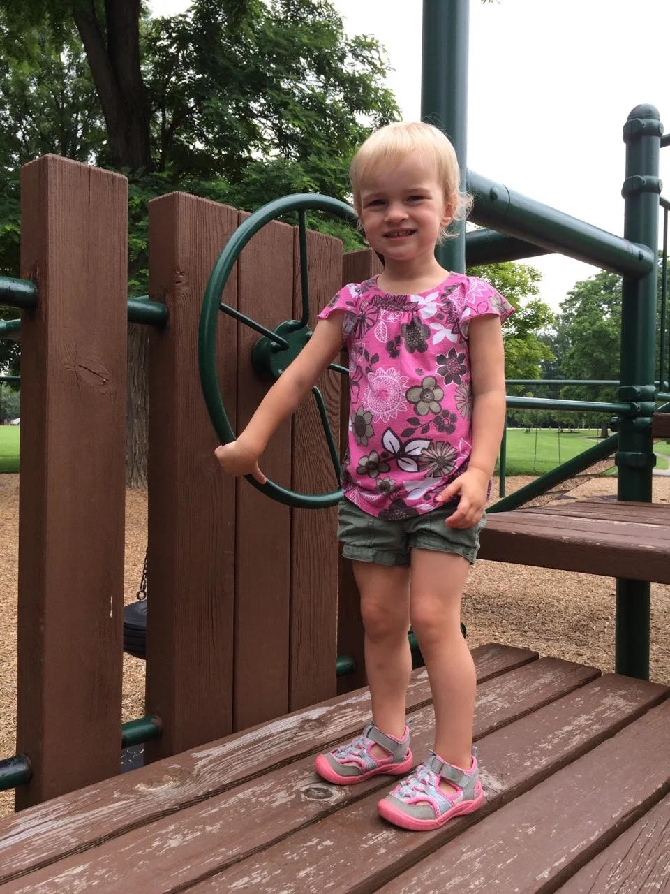 One of my favorite parts of the day is listening to the girls recount their morning adventures to John when he returns home from work. Today, Abby started by telling him about her mastery of the monkey bars. Josie heard this and cam running down the hallway from the bathroom, pants-less, of course, screaming “I rode the bumpy slide!” I rode the bumpy slide.“ I then heard Gwen shouting from the other room, "I did the tunnel slide!” I think they were all proud of their bravery and athleticism at Stephan Field.