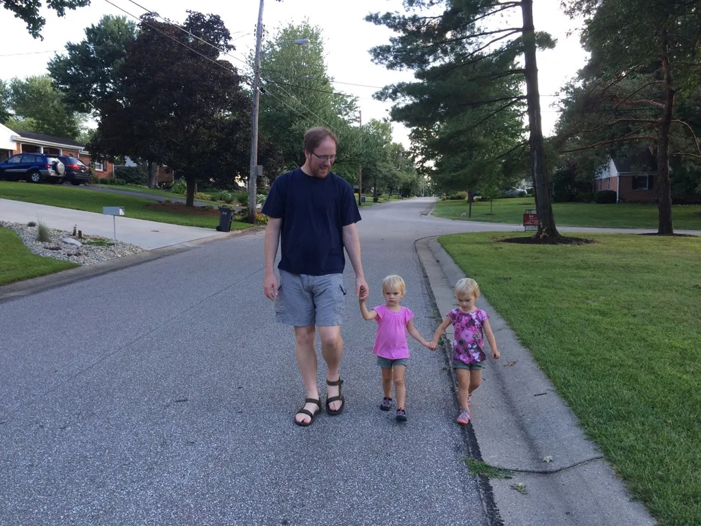 Taking a walk to the playground.