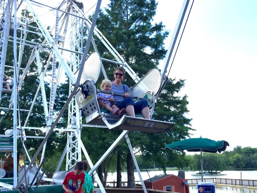 The girls are still talking about our trip to Coney Island last night. A sample conversation:  
Gwen - “I rode the roller coaster!”  
Josie - “I did not. Too scary! But, I liked the FAST slide. And the ferris wheel, and, and I did not ride the boats.”
