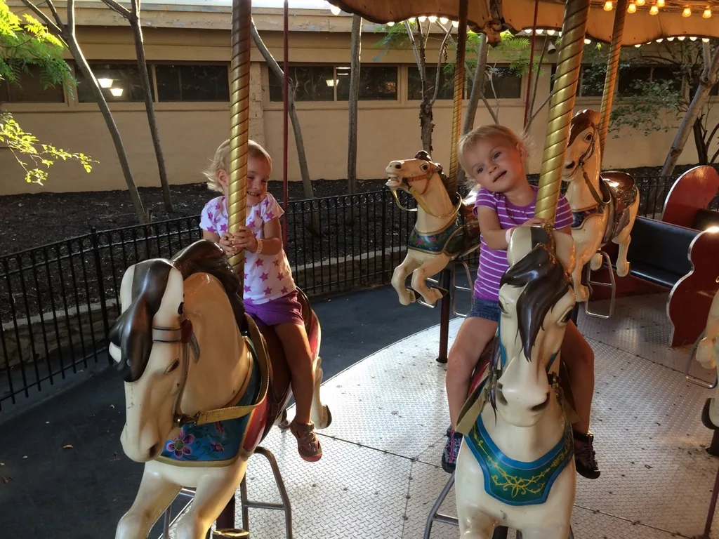 The girls are still talking about our trip to Coney Island last night. A sample conversation:  
Gwen - “I rode the roller coaster!”  
Josie - “I did not. Too scary! But, I liked the FAST slide. And the ferris wheel, and, and I did not ride the boats.”