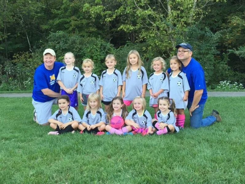 Abby definitely likes soccer more now that there are only girls on her team. She even sometimes steals the ball!