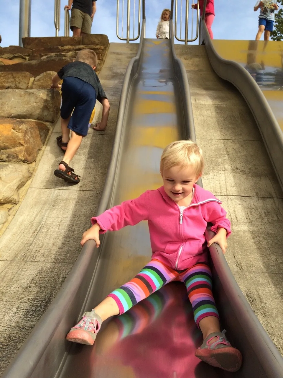These girls love Smale Riverfront Park.