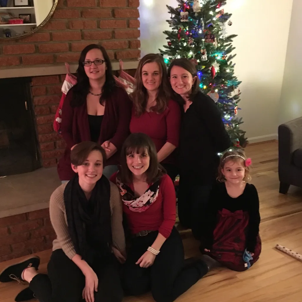 All five sisters (and Abby) together for a picture on Christmas Eve!
